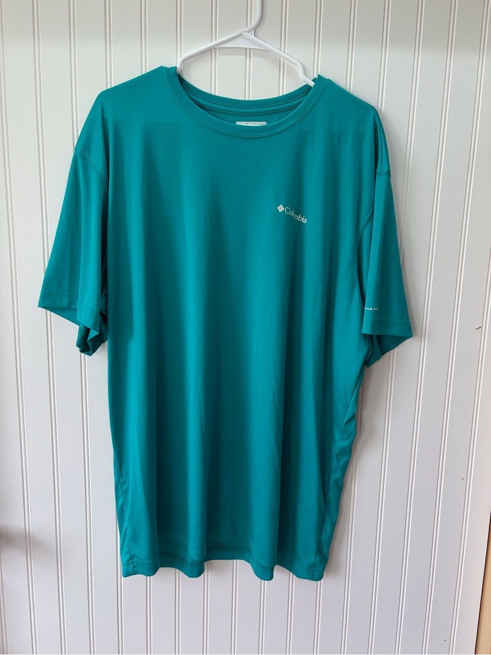 Columbia Omni-shade Men's Teal Performance Short Sleeve Shirt